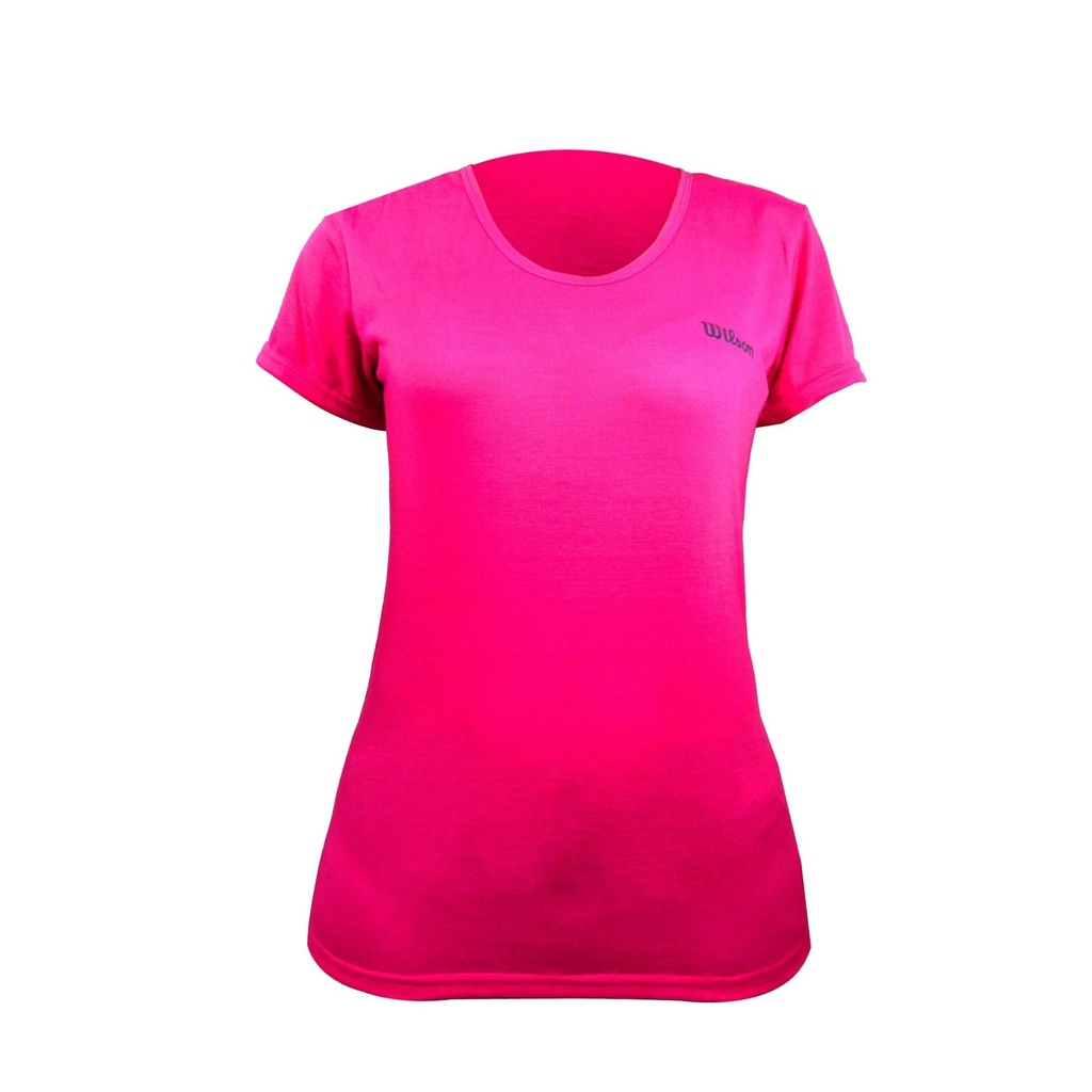 [WT73193] Camiseta Wilson Polyspun Cuello Redondo Estampado Grande Dama 73186 Rosa (L)