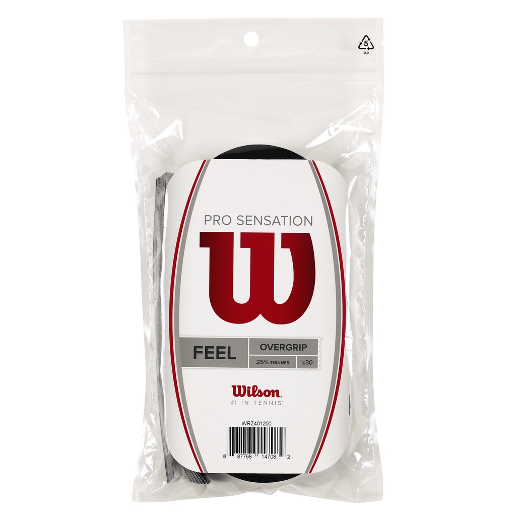 Pro Overgrip Wilson p/Raqueta Tenis Sensation 30Pk (NEGRO) (Z401200)