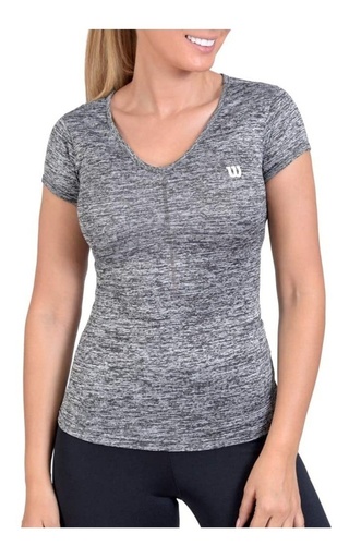 Camiseta Wilson Jaspeada Dama 71566 Negro