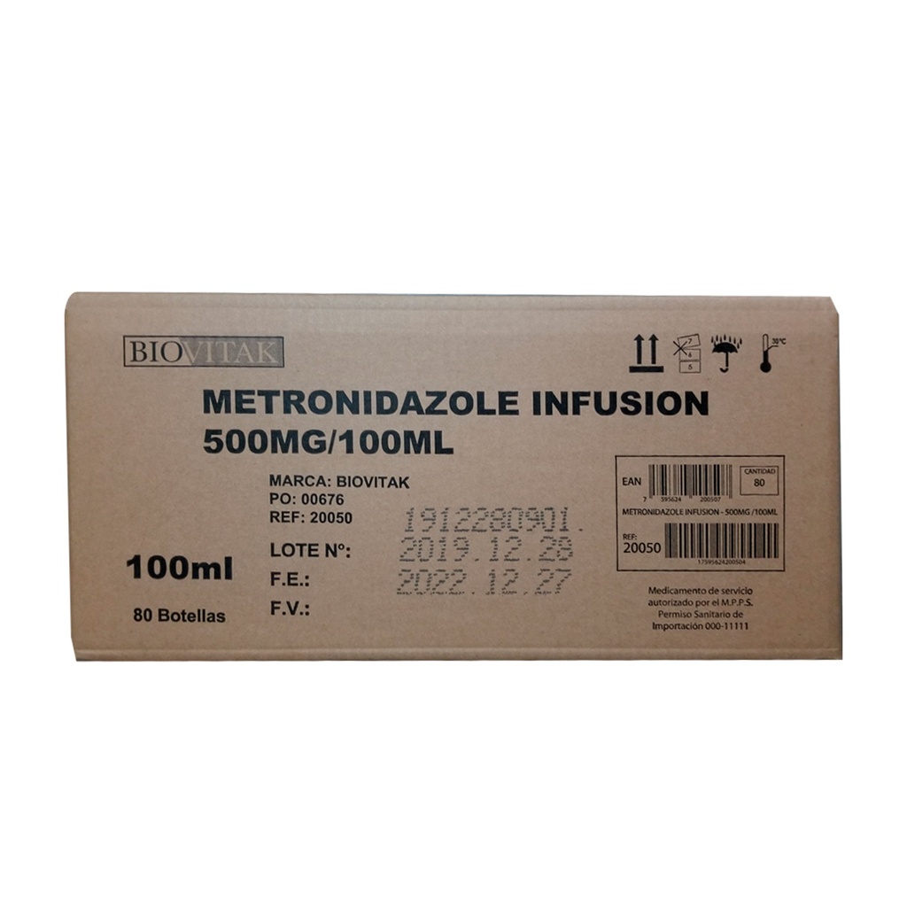 Metronidazole Infusion - Biovitak - 500 MG/100 ML