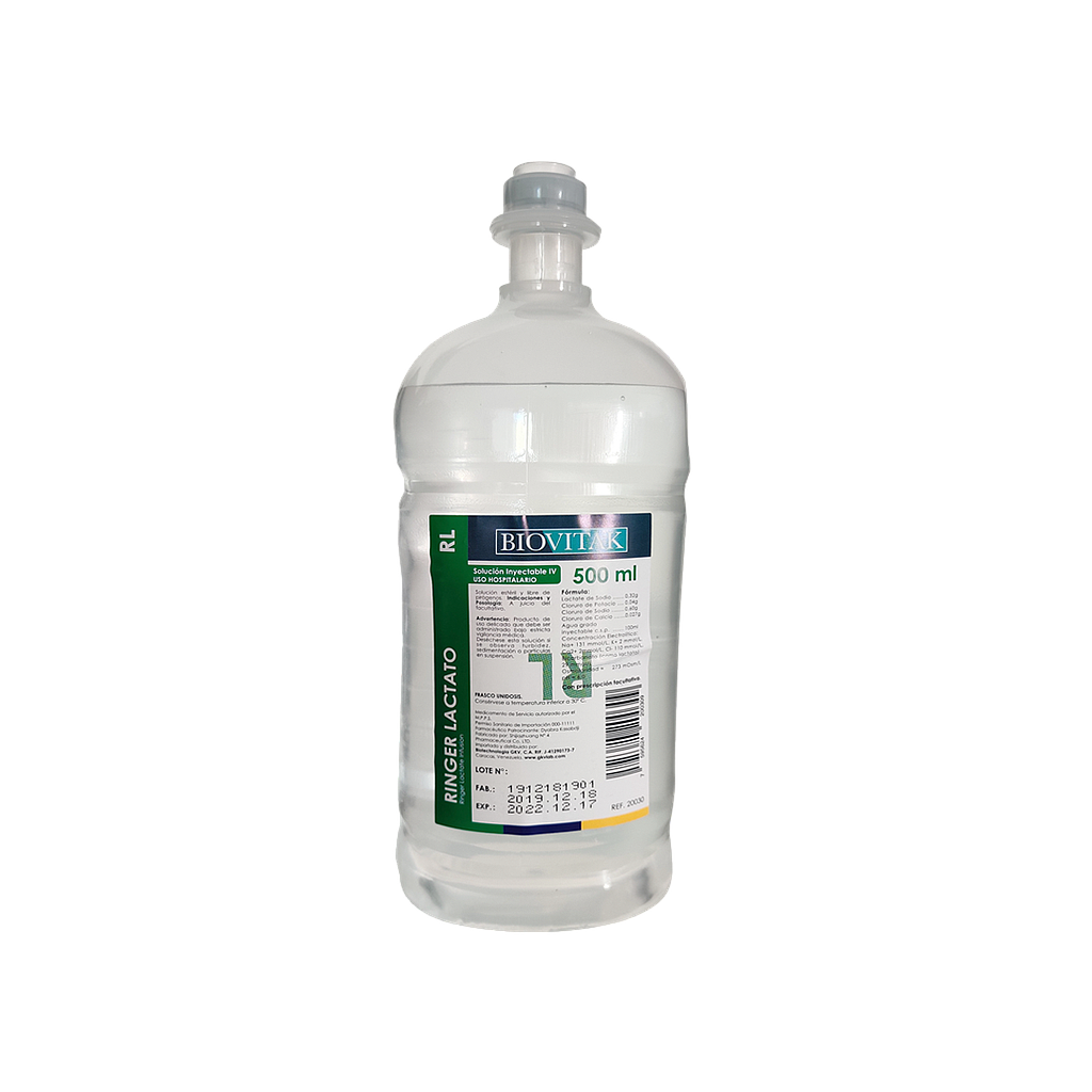 Ringer Lactato - Biovitak - 500 ml (E)
