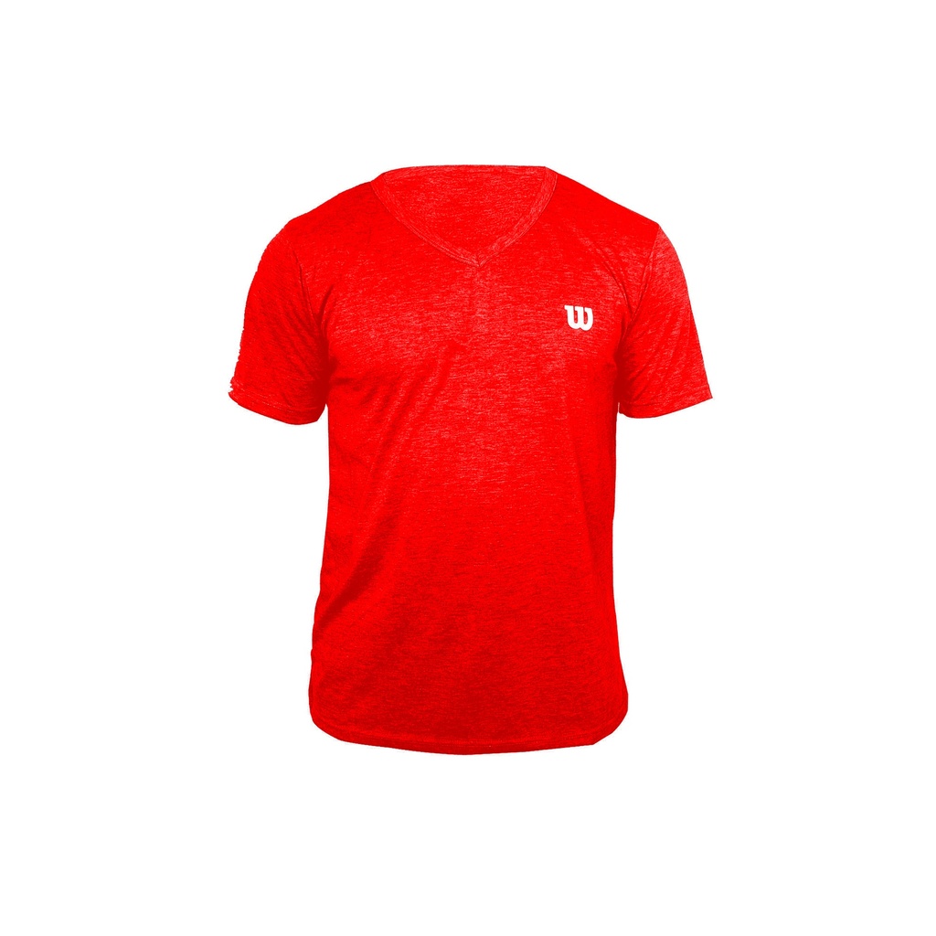 Camiseta Wilson Polyspun Cuello en V Caballero 87315 Rojo