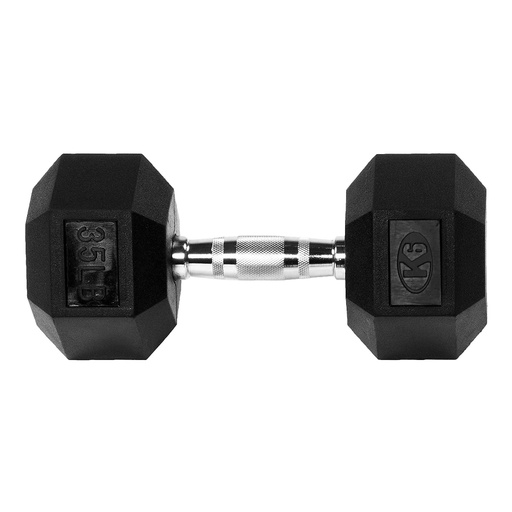 [66846] Mancuerna Pesa GYM Hex Encauchetada (35 lb) K6